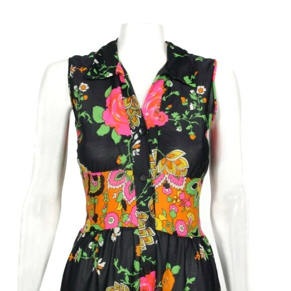 Vtg 60s 70s Godfried Psychedelic Mod Jumpsuit Boogie Nights Disco Outfit XS /769 - Picture 3 of 6